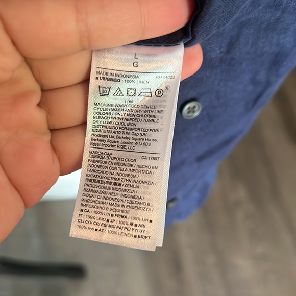 Gap blue button up linen - Picture 5 of 9